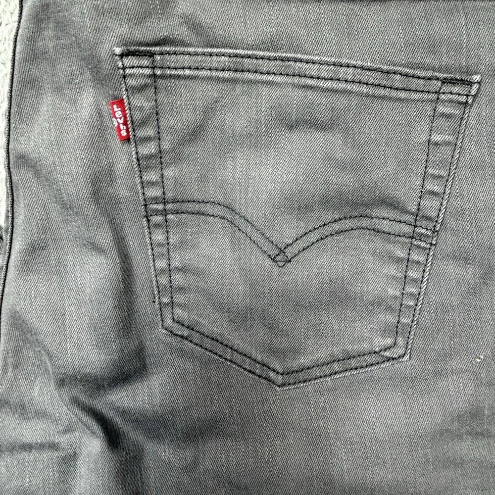 Levis 511 Jeans Mens 38x32 Gray Slim Fit Athletic Taper Stretch Denim Zipper EUC